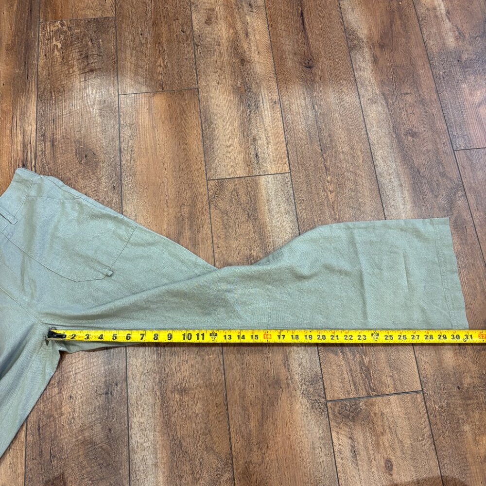 Happily Grey Womens Medium Taupe Linen Blend Utility Pants Comfort Waist Trouser - Picture 7 of 9